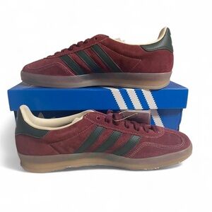 Adidas Gazelles Men's Burgundy, Cream and Black Sneakers